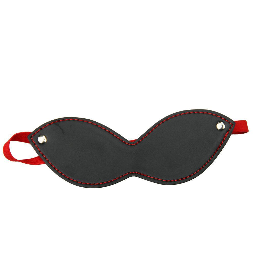 Маска черная с красной строчкой