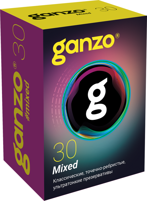 Презервативы Ganzo Mixed, микс-набор 30шт.