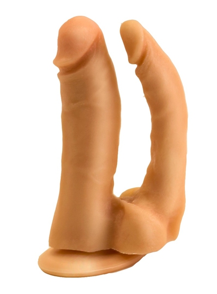 Фаллоимитатор анально-вагинальный на присоске в ламинате