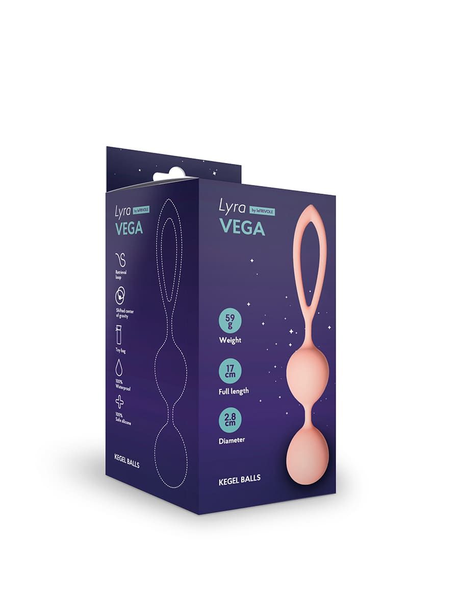 Вагинальные шарики со смещенным центом тяжести Vega цвет персиковый
