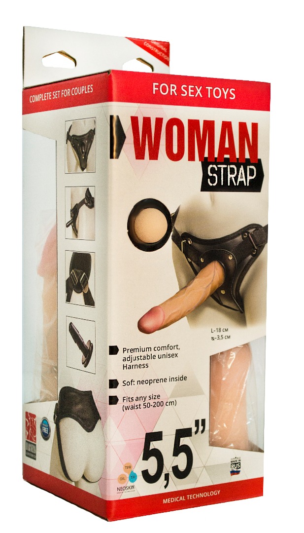 Страпон "5.5" Woman Strap с доп насадкой
