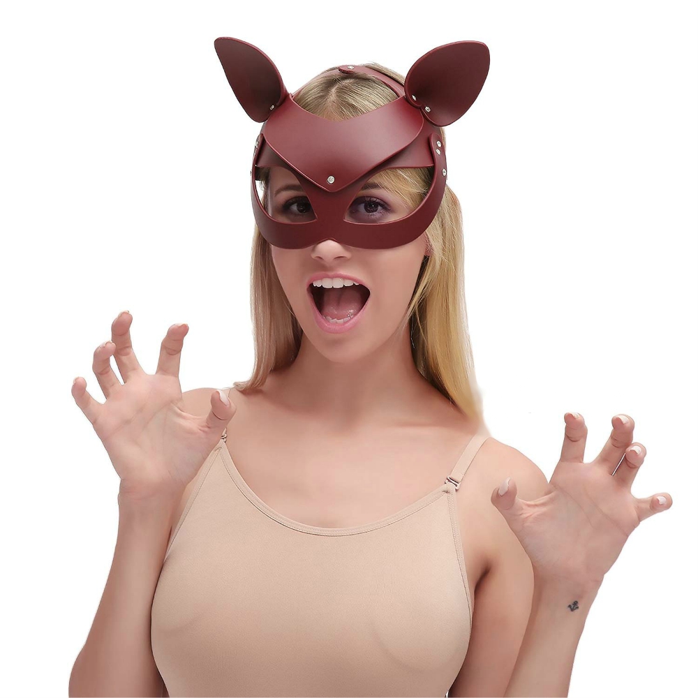 Кожаная маска "кошечка"